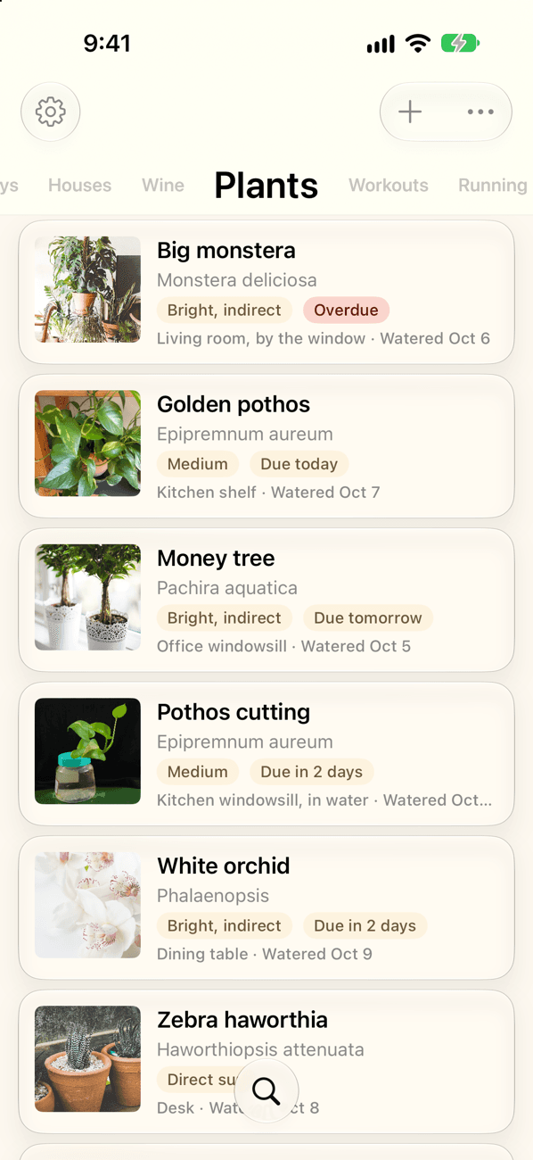 A Plants board in Kyle