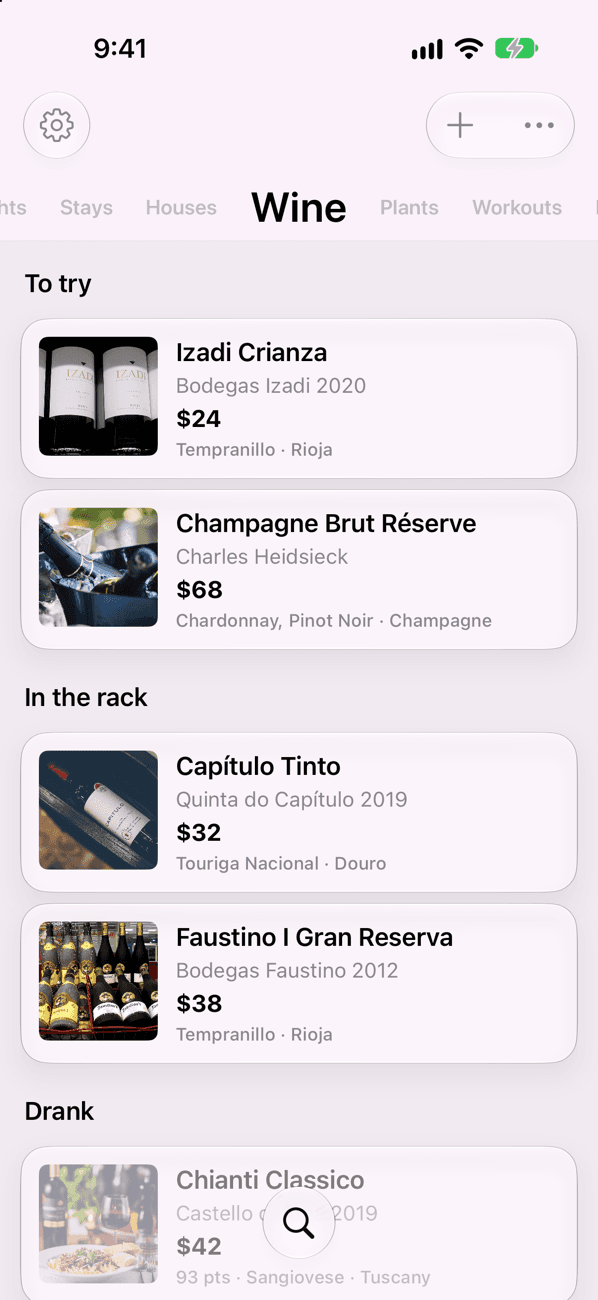 A Wine board in Kyle